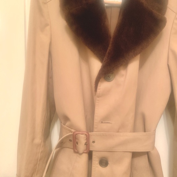 Vintage London Fog Mens Trench w/fur collar 38 reg - Picture 2 of 7
